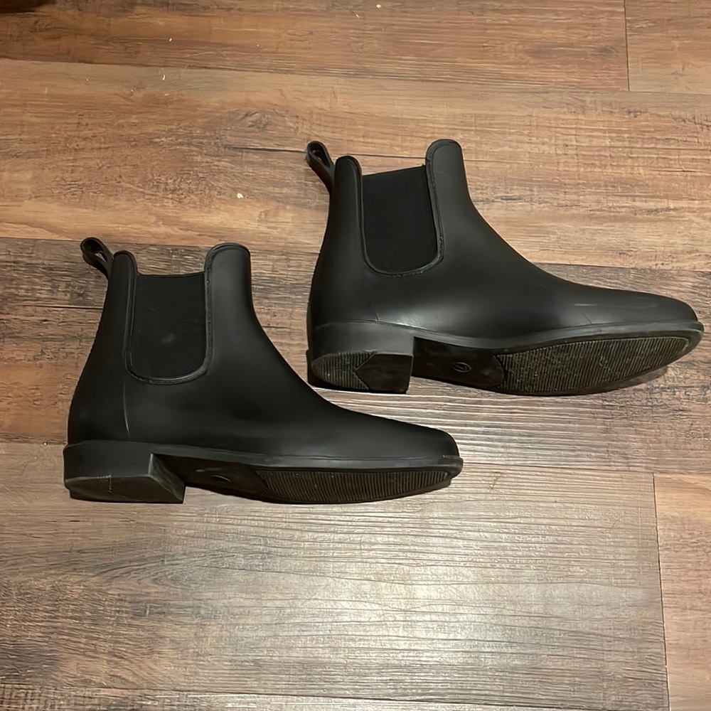 Black Rubber Chelsea Boots